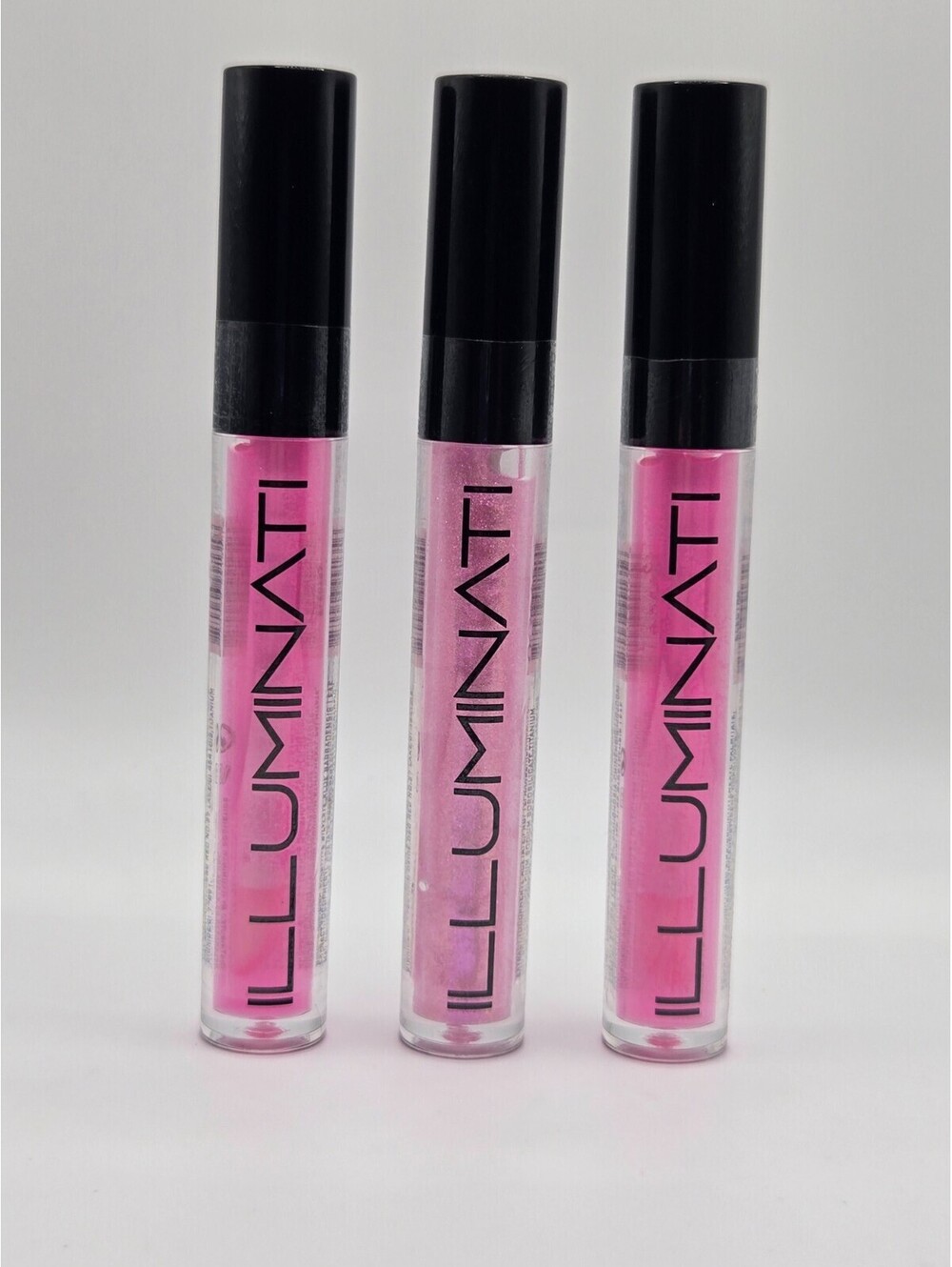 Illuminati Cosmetics Lip Gloss Lot of 3 Cosmo & Electra Pink Shimmer Gloss New